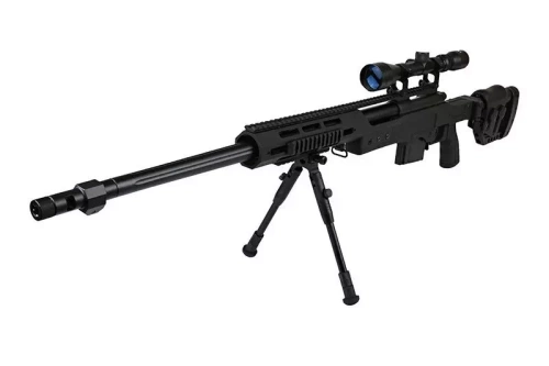 Well - ASG Sniper Rifle Replica MB4411D UPV - 6mm - Spring-loaded - Scope - Bipod - Black - WEL-03-007312