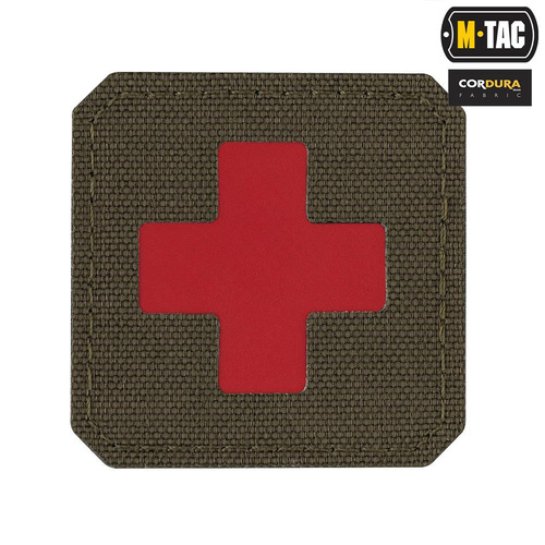 M-Tac - Medic Cross Laser Cut Patch - Cordura 500D - Red / Ranger Green - 51122323