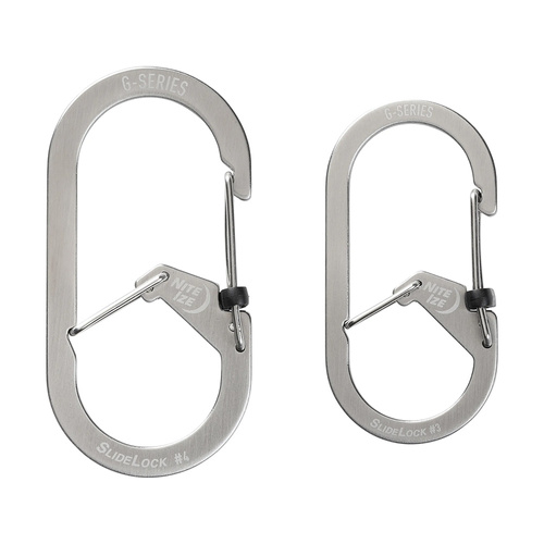 Nite Ize - G-Series SlideLock #4 Dual Chamber Carabiner - Stainless Steel - Silver - GSL4-11-R6
