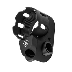 Strike Industries - Tribus Ver 2 Enhanced Castle Nut and Extended End Plate with QD Sockets for AR-15 - Black - SI-AR-TRIBUS-BK