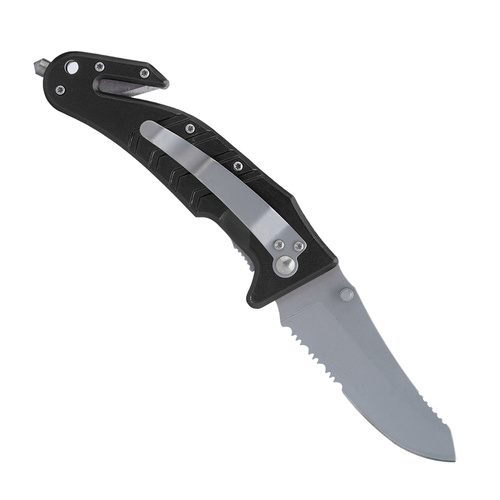 Mil-Tec - Black Car Folding Knife With Belt Cutter - Black - 15321002