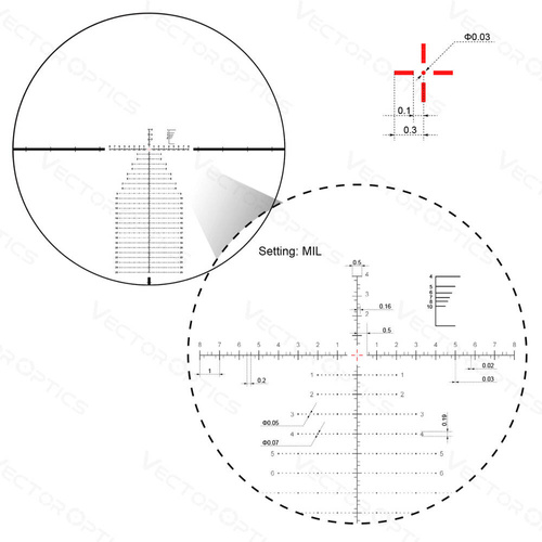 Vector Optics - Continental Rifle Scope 5 - 30 x 56 - 34 mm - First Focal Plane - SCFF-41 