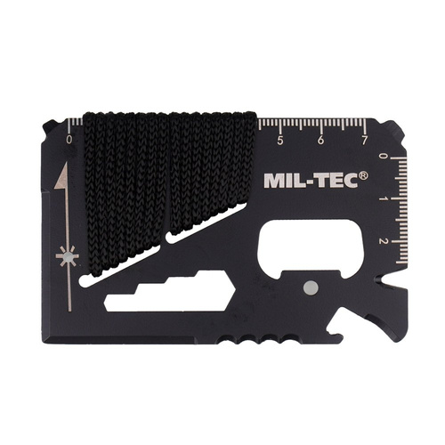 Mil-Tec - Survival Card with Paracord and Pouch - Black - 15408102
