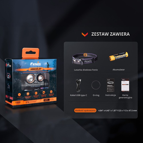 Fenix - HM65R-DT Headlamp - 1500 lm - Dark Purple - HM65R-DT dark purple