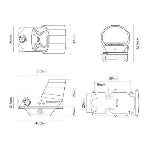 Delta Optical - Red Dot Sight Delta MiniDot III - 3 MOA - Picatinny Mount - DO-2302
