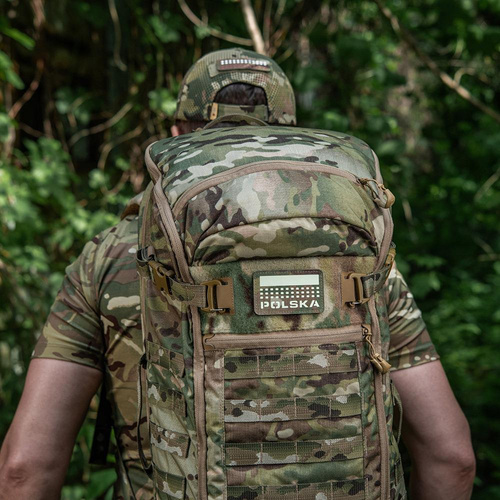 M-Tac - Patch with Flag and Inscription Poland - Laser Cut - Pixels/Rectangle - Multicam / Fluo - 51007208