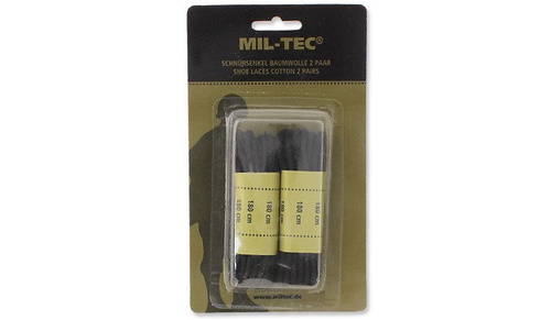 Mil-Tec - Cotton shoelaces - 180 cm - Black - 12911002