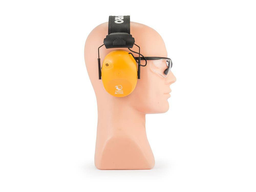 RealHunter - Set of Active PRO Hearing Protectors & Protective Glasses - Orange
