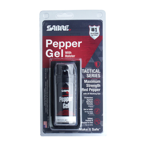 Sabre Red - Pepper Gel with Flip Top & Belt Holster - Gel - Stream - 53 ml - MK-3-GEL-H-US