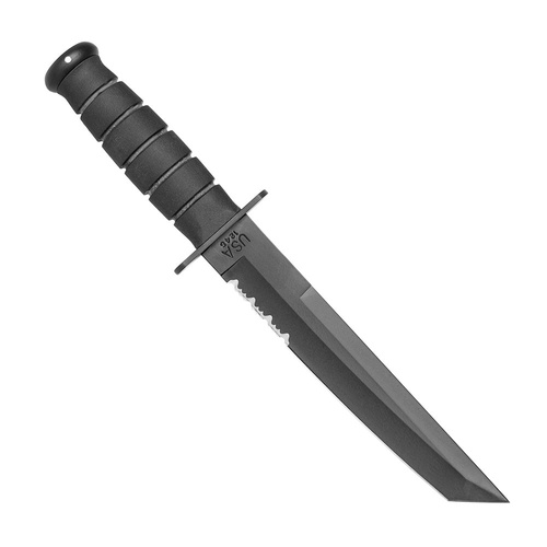 Ka-Bar 1245 - Military knife - Tanto - Combo - Black - Kydex sheath 
