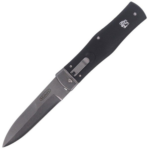 Mikov - Automatic knife Predator Stonewash ABS - Black - 241-BH-1/STKP