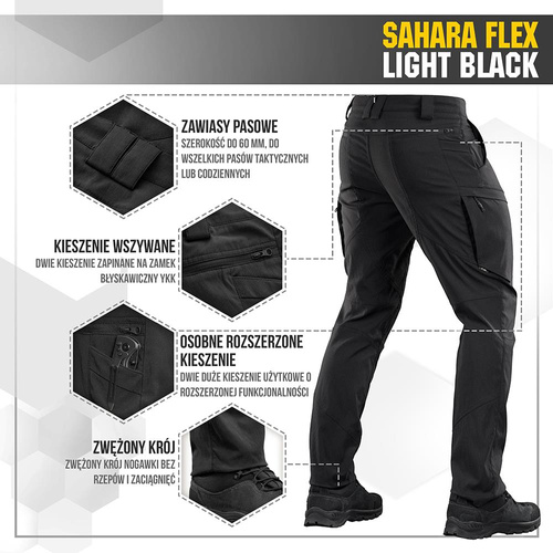 M-Tac - Tactical Pants Sahara Flex Lite - Black - 20064002