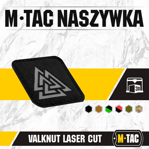 M-Tac - Laser cut Valknut square patch - Black / Grey - 51162211