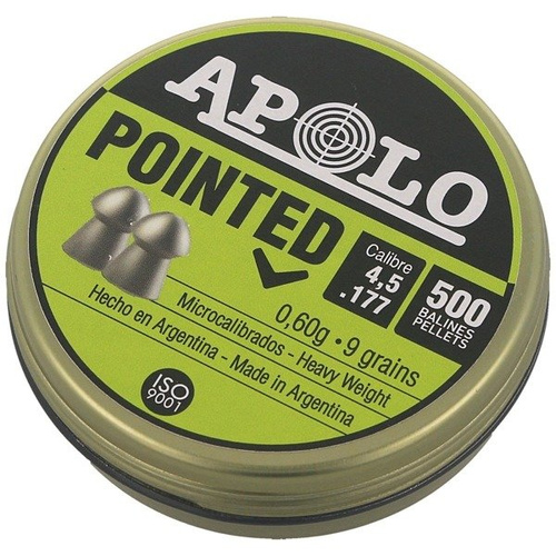 Apolo -  Premium Pointed Airgun Pellets - .177 / 4.52 mm - 500 psc - E19101-2.G2