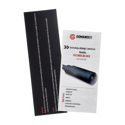Gomander - Tactinox QD L gun suppressor - 5.56 mm - M26x1.5 thread - Black - TB0.9650