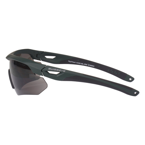 Swiss Eye - Ballistic Glasses Nighthawk with Visor Set - Rubber Green - 40293
