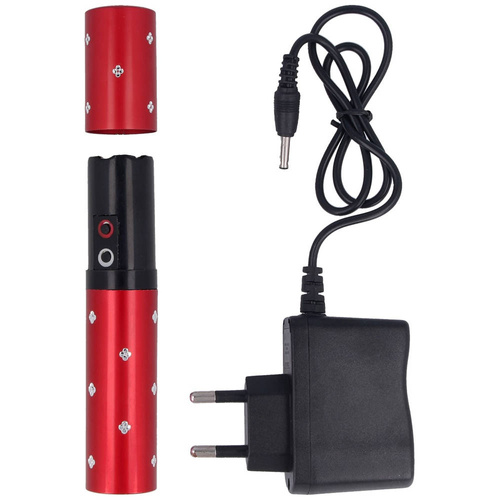 Paralyseur - Lipstick stun gun with flashlight - 2 million volts - 120 lm - 1202-RD - Red.