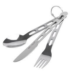 Mil-Tec - Travel Cutlery Three-Piece Set - Stainless Steel - Silver - 14623000
