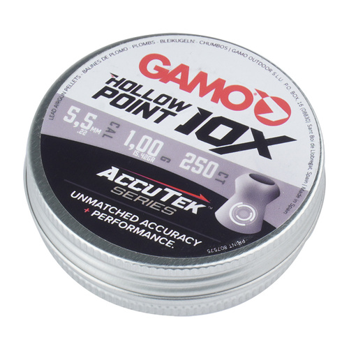 Gamo - Diabolo Pellets AccuTek Hollow Point 10X - Caliber 5.5 mm - 250 pieces - 6322547-AK