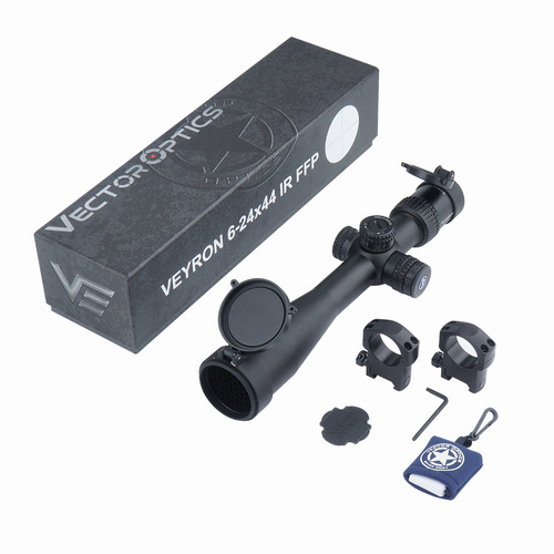 Vector Optics - Rifle Scope Veyron 6-24x44 - Illuminated Dot - 30 mm - First Focal Plane - SCFF-37