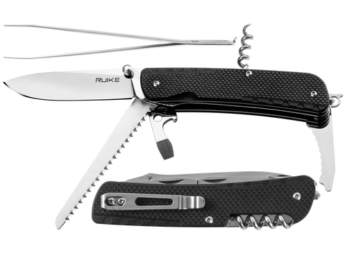 Ruike - Multifunction Pocket Knife - 13 Tools - Black - LD32-B