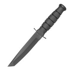 Ka-Bar 1254 - Short Tanto military knife - Black - Leather sheath