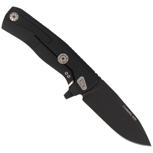LionSteel - Aluminium Black / Black Blade Folding Knife - ROK A BB