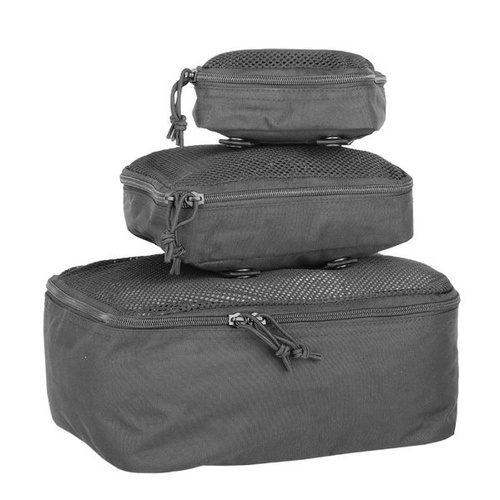 Mil-Tec - 3-Pc Mesh Pouch Set - Black - 16003802