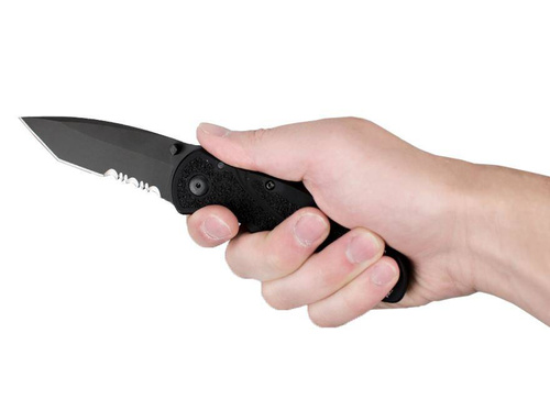 Kershaw - Tactical Knife Blur Tanto 1670TBLKST - 14C28N - Black - 1670TBLKST