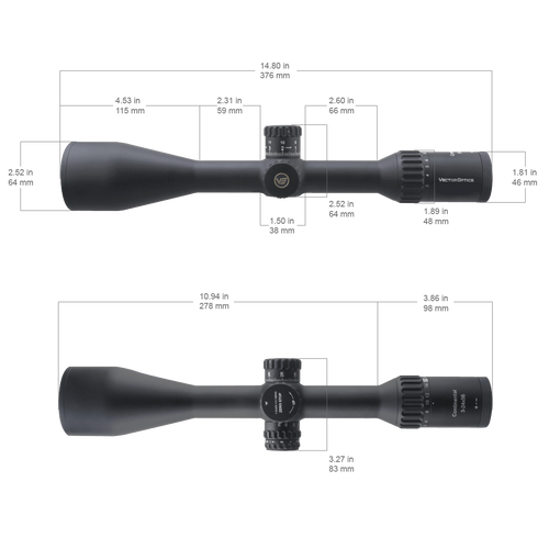 Vector Optics - Riflescope Continental x8 3-24 SFP Zero Stop - 56 mm - Black - SCOL-T50
