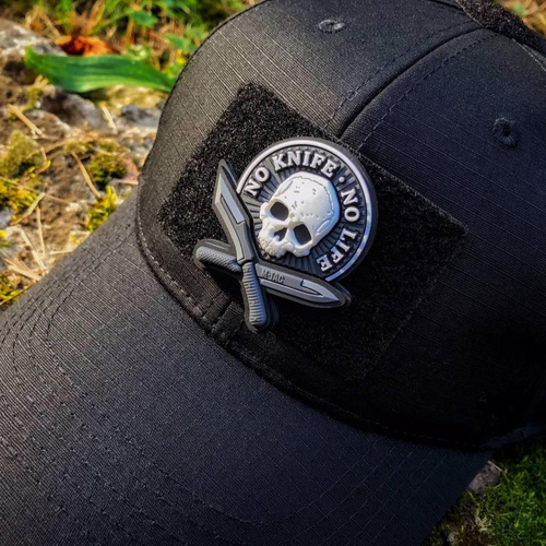 M-Tac - No Knife - No Life 3D PVC Patch - Black / White - 51128236