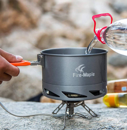 Fire Maple - Tourist Pot 1.5 L - Aluminum - Gray/Orange - FEAST K2-Orange