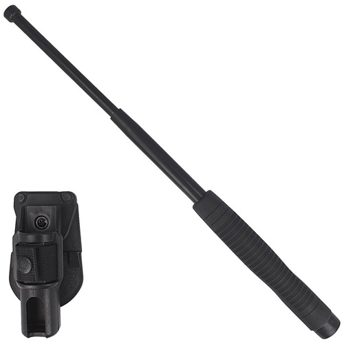 ESP - Hardened Baton Telescopic Ergonomic 18'' Friction with Holster - Friction Lock - Black - ExB-18HE-BK BH-24
