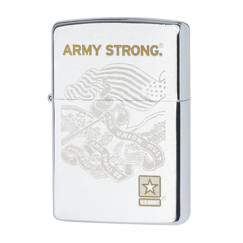 Zippo - US Army - Army Strong Petrol Lighter - Brushed Chrome - Z28515