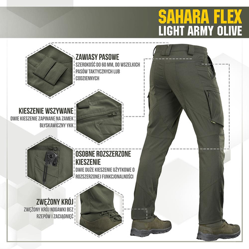 M-Tac - Tactical Pants Sahara Flex Lite - Army Olive - 20064062