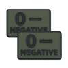 Helikon - PVC Patch - Blood Type - 0- NEG - Olive Green - 2pcs