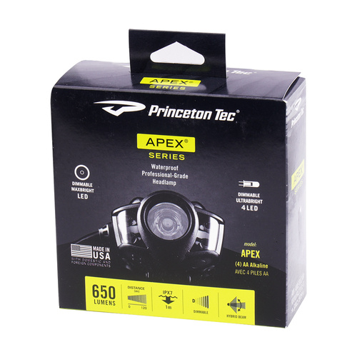 Princeton Tec - Apex® Headlamp - 650 lm - Black - APX21-BK/DK