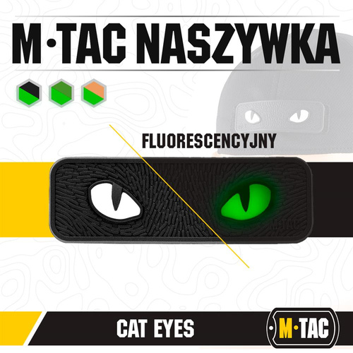 M-Tac - 3D PVC Cat Eyes Patch - Black / Fluo - 51114002