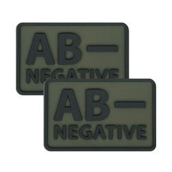 Helikon - PVC Patch - Blood Type - AB- NEG - Olive Green - 2pcs