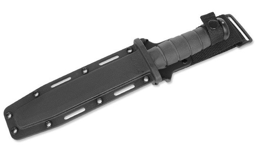 Ka-Bar 1214 - Black Serrated Knife - GFN Sheath