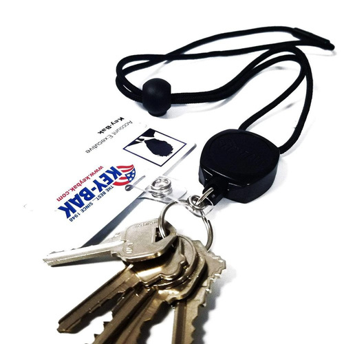 KEY-BAK - Sidekick® Retractable Key Chain & Badge Breakaway Lanyard with Twist-Free Clear Vinyl I.D. Strap - 0KB1-0A44