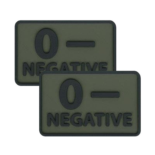 Helikon - PVC Patch - Blood Type - 0- NEG - Olive Green - 2pcs