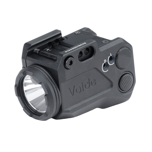 Vaide - Tactical Weapon LED Flashlight with Laser Compact Scrapper Combo - 500 lm - Black - VAPLL-G01