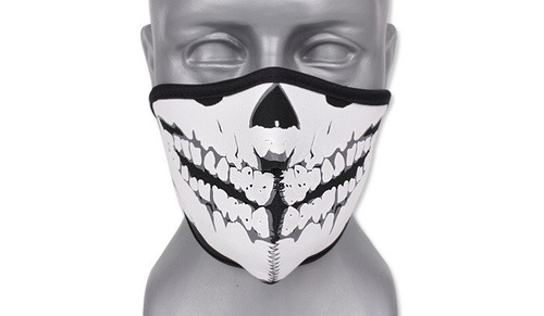 101 Inc. - Neoprene Face Mask 3D Skull - Black - 219292-BL