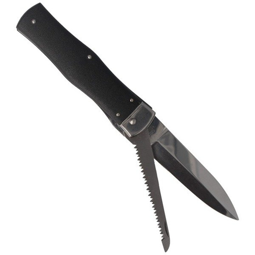 Mikov - Automatic spring knife Predator ABS Black with Saw - 241-NH-2/KP