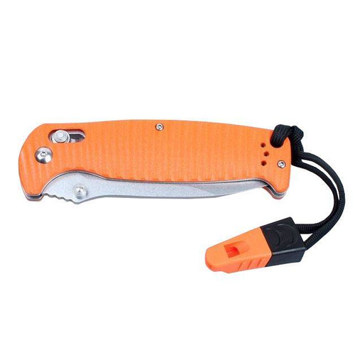 Ganzo - Folding Knife G7412P-OR-WS with Whistle - 440C - Orange - G7412P-OR-WS