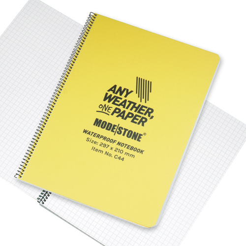 Modestone - Waterproof Notebook - 210 x 297 mm - 50 Sheets - Yellow - C44