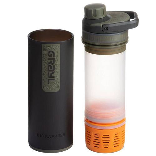 Grayl - UltraPress water filter bottle - 500 ml - Black / Green - 500-CMP