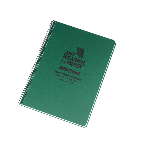 Modestone - Waterproof Notebook - 148 x 210 mm - 50 Sheets - Green - C53
