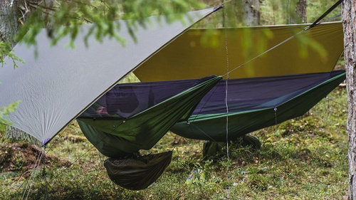 Lesovik - Hiking Hammock DRAKA with Mosquito Net and Suspension SNEKA - Treetop Green